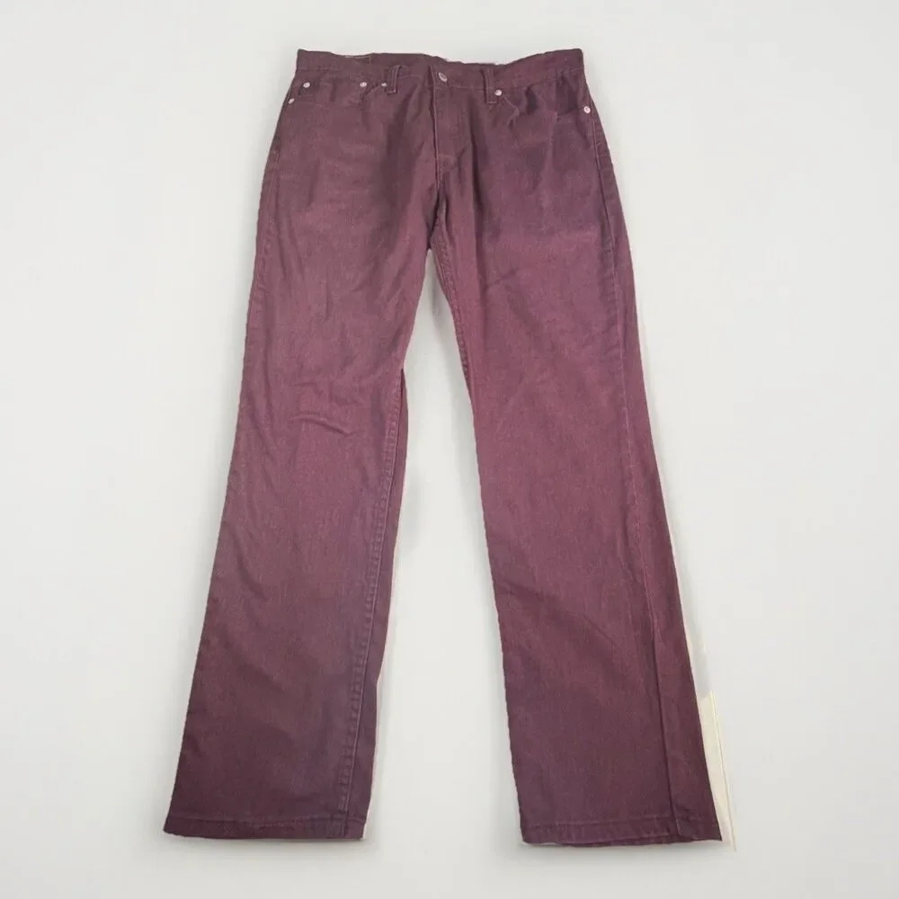 Levi’s‎ 511 Slim Hip-Ankle Commuter Jeans Burgundy Stretch Mens 34x30